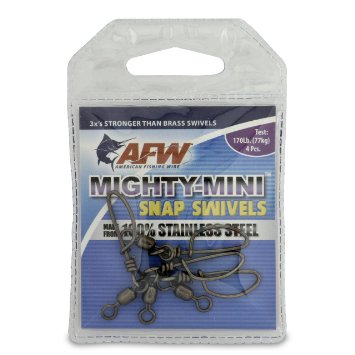American Fishing Wire Mighty Mini Snap Swivels 100-Percent Stainless Steel