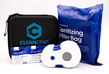Sleep8 Ozone CPAP Cleaner with Travel Bag from CleanCPAP, Simple Operation, Portable, Quiet, Universal with No Adapters Needed. Includes Travel Mask Wipes Sample