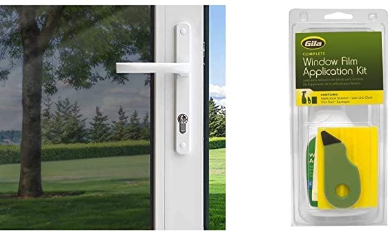 Gila Heat Control Platinum Adhesive Residential DIY Window Film Sun Blocking Glare Reduction 3ft x 15ft (36in x 180in) & RTK500 06008001427 Window Film Complete Installation Kit, 1-Pack