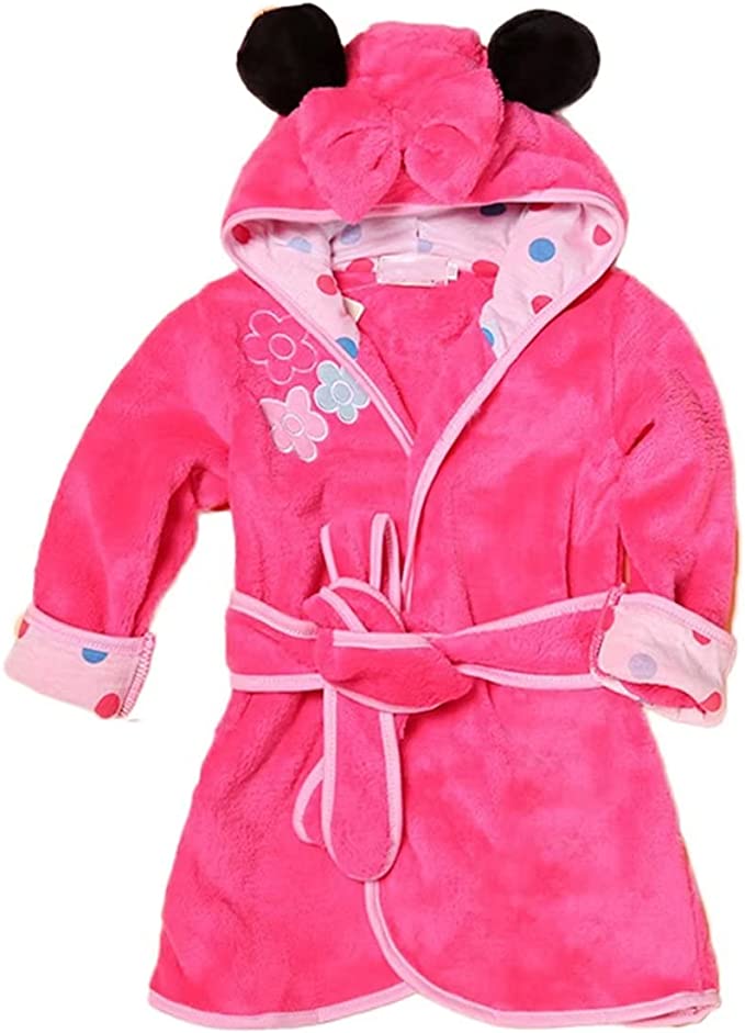 JUNG KOOK Toddler Baby Boys Girls Cartoon Bathrobe Cape Beach Towel Hoodie Robe Night-Robe