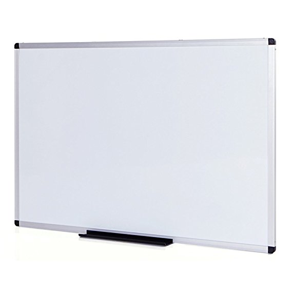 VIZ-PRO Dry Wipe Magnetic Whiteboard, Silver Aluminum Frame, W1200xH900mm