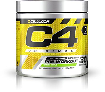 Cellucor C4 Original Pre Workout Powder Energy Drink w/ Creatine, Nitric Oxide & Beta Alanine, Green Apple, 30 Servings (6.3 ounces)