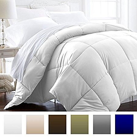 Beckham Hotel Collection 1600 Series - Lightweight - Luxury Goose Down Alternative Comforter - Hotel Quality Comforter and Hypoallergenic - Full/Queen - Pure White