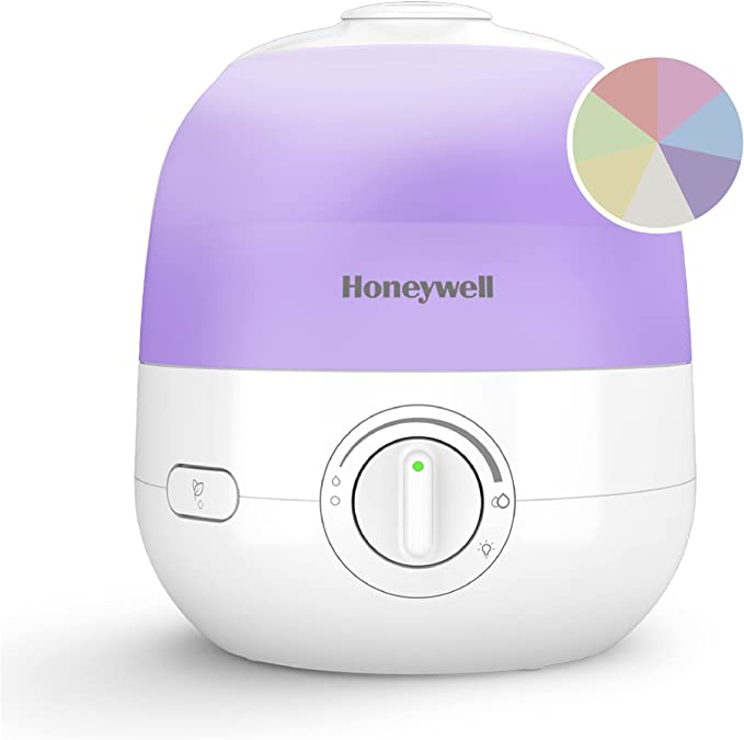 Honeywell Ultra Glow Light Changing Humidifier and Diffuser – Cool Mist Humidifier for Bedroom or Office with Essential Oil Diffuser