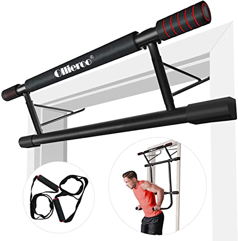 Ollieroo Doorway Chin Up Over Door Pull Up Bar Pull Up Bars Total Upper Body Workout Bar Pull Up Bar Strength Training Bars Multi-Grip Trainer Workout for Home Gym