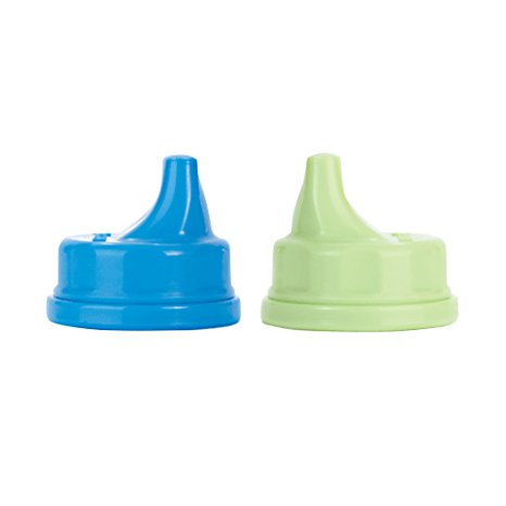 Lifefactory Sippy Caps for 4-Ounce and 9-Ounce BPA-Free Glass Baby Bottles, Ocean and Spring Green (Pack of 2)