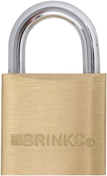 Brinks 161-30001 30mm 1-3/16-Inch Solid Brass Padlock, 1-Pack