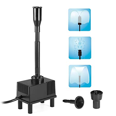 Decdeal 10W Submersible Water Pump with LED Light for Aquarium Fish Tank Pond Garden 600L/H AC 110V