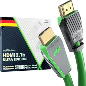 8K HDMI Cable, HDMI 2.1b, certified Ultra Edition for maximum performance – 3ft (48G, Ultra High Speed HDMI 2.1, 8K@60Hz & 4K@144Hz, Gaming PC/PS5/Xbox Series, HDMI certificate, green) – CableDirect