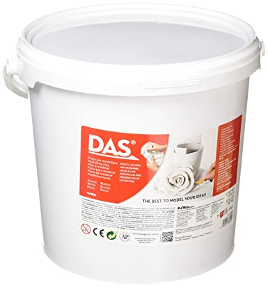 DAS White Air-Hardening Modelling Clay, School Pack, 5x1kg, Ideal for Schools and Art Classes