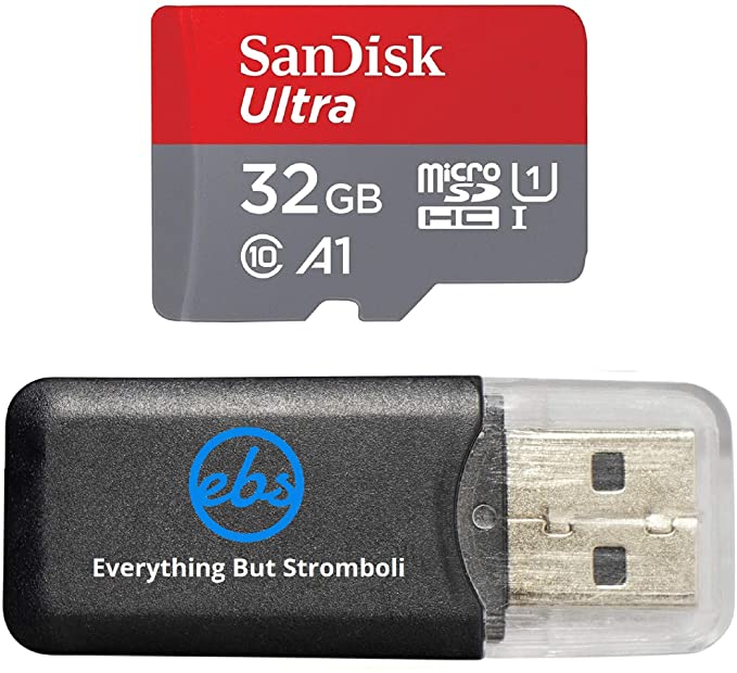 SanDisk 32GB Micro Ultra Memory Card works with VTech Kidizoom DUO Blue, Pink Selife, Action Cam 180, Camera SDHC UHS-I with Everything But Stromboli (TM) Card Reader