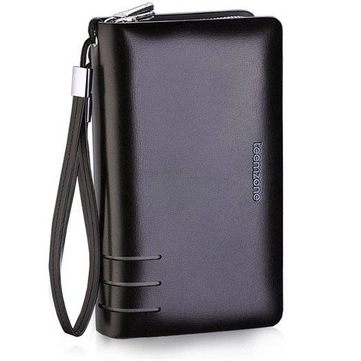 Teemzone Mens Genuine Leather Business Clutch Wrist Bag Handbag Organizer Card Cash Holder