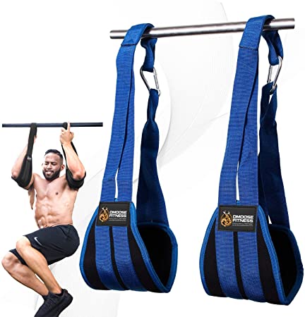 DMoose Fitness Hanging Ab Straps for Abdominal Muscle Building and Core Strength Training, Adjustable Arm Support for Ab Workouts, Padded Gym Equipment for Men and Women