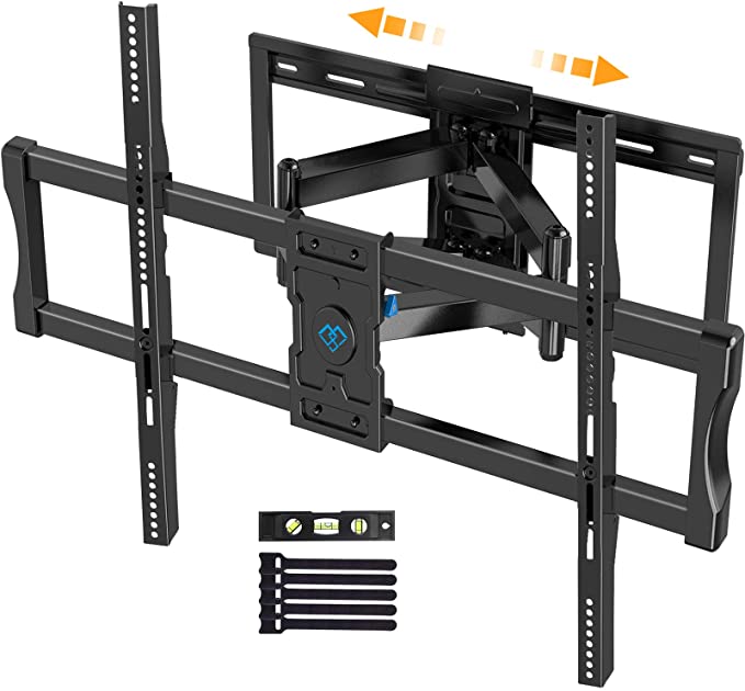 Full Motion TV Wall Mount for 37-95 Inch Flat/Curved TVs with Max VESA 800x400mm Sliding Articulating TV Mount for TV Centering Swivel Rotate Extend Tilting TV Bracket Fits 16" 18" 24" Studs