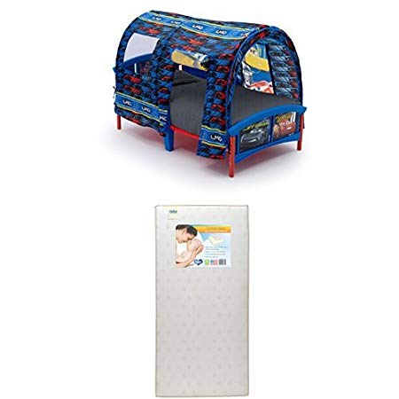 Delta Children Toddler Tent Bed, Disney/Pixar Cars  with Twinkle Stars Crib & Toddler Mattress