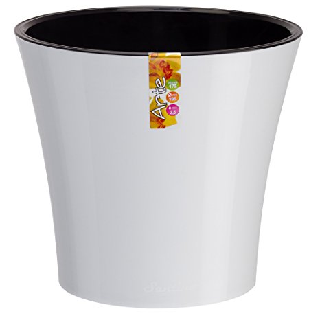 Santino Arte Self Watering Planter, 5.3 Inch, White/Black