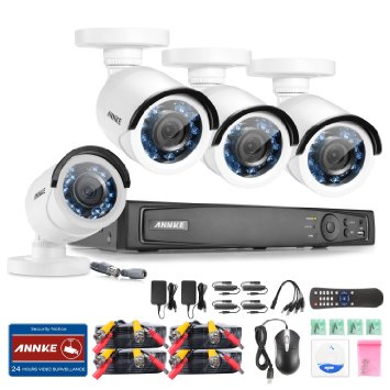 Annke 8 Channel 1080P HD-TVI Security DVR   4 HD 1080P 2.0 MegaPixels CCTV Cameras, No HDD