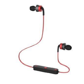 Trendwoo Bluetooth Headphones Wireless Stereo Headset Sweatproof Earphone with Mic for iPhone 7 6S Samsung Galaxy S7 and Android Phones (Red)