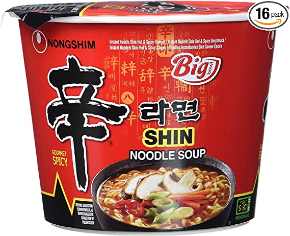 Nong Shim Shin Noodle Big Bowl 114g (Pack of 16)