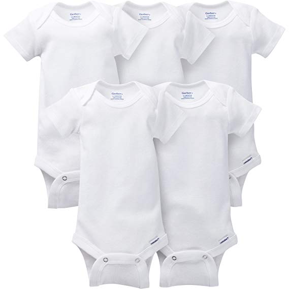 Gerber Baby Girls' 5-Pack Solid Onesies Bodysuits