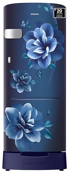 Samsung 223 L, 3 Star, Digital Inverter, Direct-Cool Single Door Refrigerator (RR24D2Z23CU/NL, Camellia Blue, Base Stand Drawer, 2024 Model)