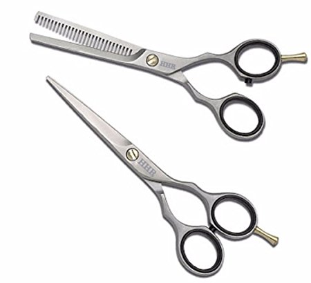 HHR Professional Hairdressing Scissors Haircutting Scissors Barber Shears 5.5" Stainless Steel - 1 YEAR WARRANTY!!! … (SET)