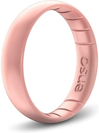 Enso Rings Thin Elements Silicone Ring | Made in The USA | Infused with Precious Elements | Lifetime Quality Guarantee | Comfortable, Breathable, and Safe