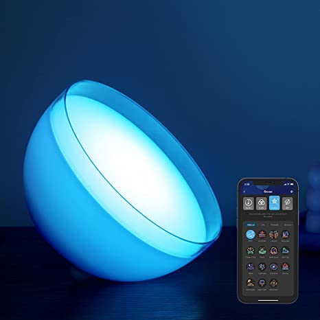 Govee Ambient Portable Smart Light, LED Dimmable Bluetooth Table Lamp with RGBWW, Rechargeable Bedside Ambient Lighting with App Control, Preset Scene Effects, Music Mode, for Bedroom and Living Room