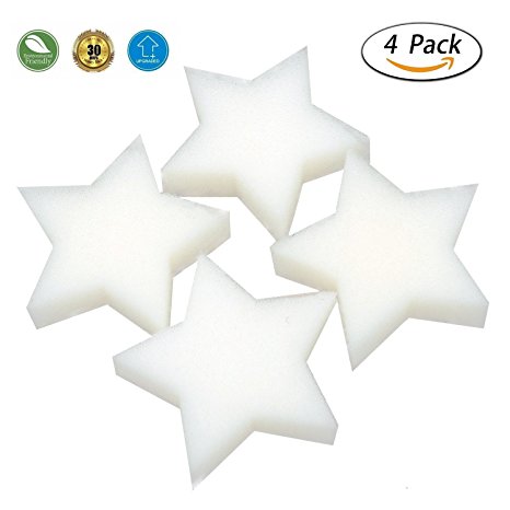 Scum Star Oil Absorbing Sponge- IdentikitGift 2017 New Design Perfect for Collecting Oil, Scum, Slime, Grime, Lotion, Pollen & Bugs from Swimming Pool, Spas, Hot Tubs and SPA Tub (Pack of 4 )
