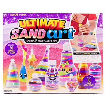 Made By Me Ultimate Sand Art Kit by Horizon Group Usa, Includes 20 Pack of Colored Sand, 1 Glow In The Dark Sand, 8 Sand Bottles, 3 Pack of Glitter, Sticker Sheet & More (Amazon Exclusive), Multicolor