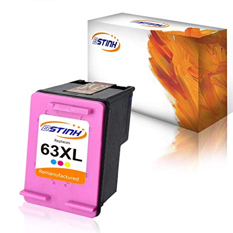 BSTINK Remanufactured Ink Cartridge Replacement for HP 63XL 63 XL High Yield Compatible with Envy 4520 4512 4516 Officeje 3830 3833 4655 Deskjet 1112 2130 3630 3633 3634 Printer, 1 Color