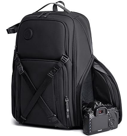 Arctic Hunter Camera Backpack Professional Camera Bag with Customize Assemblable Compartment Laptop Pocket Tripod Drones Holder Shockproof Outdoor Photography Travel DSLR Bag for Men and Women,Black