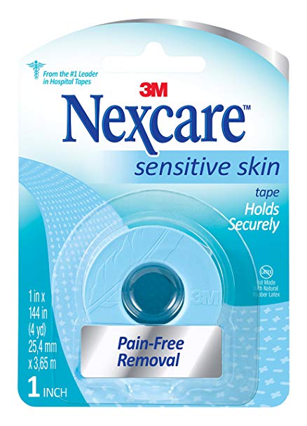 Nexcare Sensitive Skin Tape Holds Securely, 1 count, 1 in x 144 in