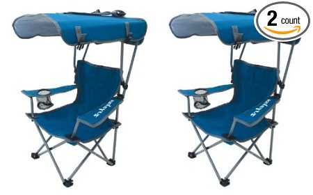 Kelsyus Kids Original Canopy Folding Backpack Lounge Chair (2 Pack) Blue | 80316