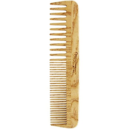 Tek hair comb in ash wood with wide and thick teeth - Handmade in Italy