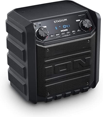 ION IPA80S Stadium Bluetooth Tailgate Speaker 50 Watt PortableRechargeable AM/FM Includes Mic and Cable Black