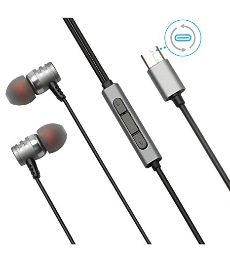 Mroro Type C Earbuds/Earphones/Headphone for Pixel&Samsung&Moto&Huawei,USB C Earbuds Hi-Fi Digital 3D Audio Without Mic for All Earbuds for USB C Port Smartphone and Devices-Silver