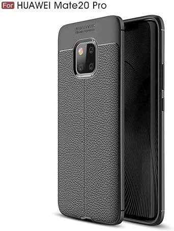 Huawei Mate 20 Pro case, Silicone Leather[Slim Thin] Flexible TPU Protective Case Shock Absorption Carbon Fiber Cover for Huawei Mate 20 Pro (Black)