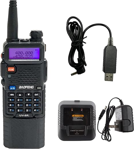 BAOFENG UV-5R 5W Handheld Ham Radio with 3800mAh Battery，BAOFENG Radio with USB Charger