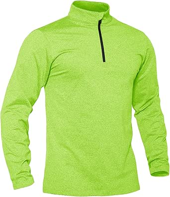 TACVASEN Men's Sports Shirts 1/4 Zip Long Sleeve Fleece Lined Running Workout Athletic Pullover Tops Sweatshirt