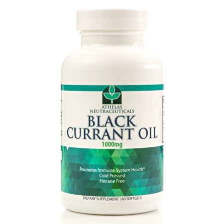 Black Currant Oil 1000mg - Cold Pressed - Hexane Free - High in GLA - Supports Healthy Hair, Skin, and Nails - Assists with Menstrual Cycle - Softgel Capsules Supplement