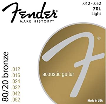 Fender 70L 80/20 Bronze Ball End 12-52, Acoustic Guitar Strings