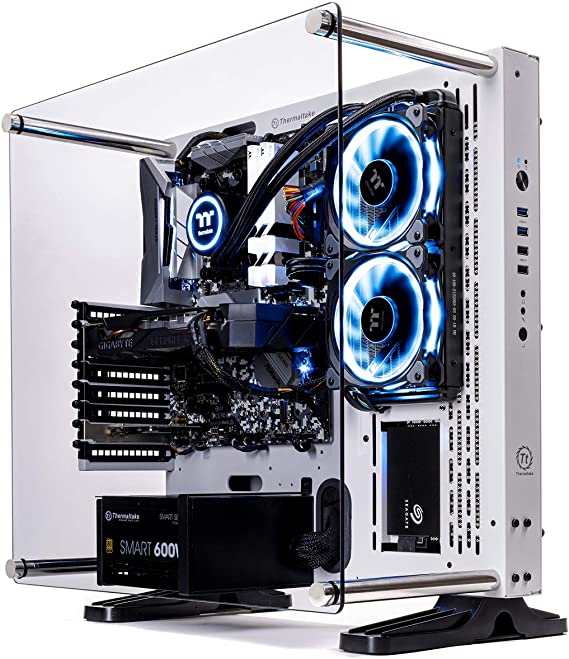 Thermaltake LCGS Arctic III AIO Liquid Cooled CPU Gaming PC (AMD RYZEN 5 3600 6-core, ToughRam DDR4 3200Mhz 16GB RGB Memory, RTX 2060 Super 8GB, 1TB SATA III, WiFi, Win 10 Home) P3WT-B450-STL-LCS