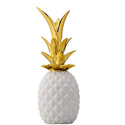 Bloomingville White & Gold Ceramic Pineapple