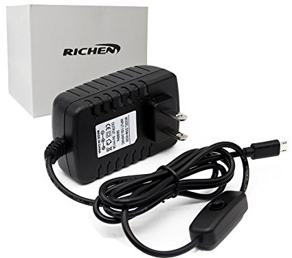 RICHEN DC 5V 3.0A Power Adapter with ON/OFF Switch for Raspberry Pi(US Plug)