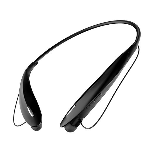 Mugmee (TM) Wireless Sport Stereo Bluetooth Headphones Noise Cancelling Sweatproof Headset for iPhone Samsung iPad LG Laptop and More (Black)