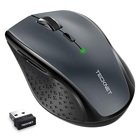 TeckNet Classic 2.4G Portable Optical Wireless Mouse with USB Nano Receiver for Notebook,PC,Laptop,Computer,6 Buttons,30 Months Battery Life,4800 DPI,6 Adjustment Levels