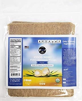 Organic Coconut Wraps, Coco Nori Original (Raw, Vegan, Paleo, Gluten Free wraps) Made from young Thai Coconuts (2 Pack)