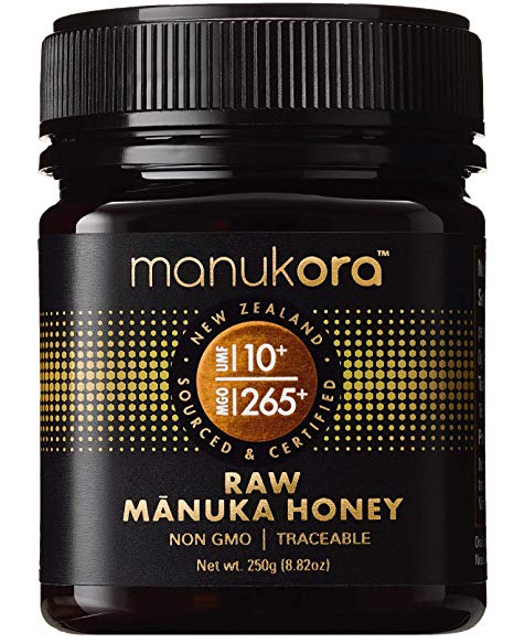 Manukora UMF 10 /MGO 265  Raw Mānuka Honey (250g/8.8oz) Authentic Non-GMO New Zealand Honey, UMF & MGO Certified, Traceable from Hive to Hand