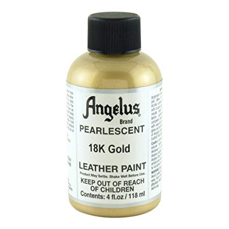 Angelus Leather Paint Pearlescent 18K Gold, 4 Ounce jar (733-01-455)